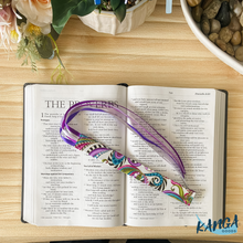 Load image into Gallery viewer, Bible Ribbon Bookmark, Purple Swirl
