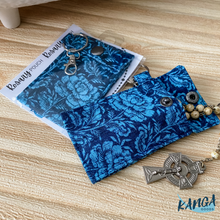 Load image into Gallery viewer, Rosary Pouch, Marian Blue Floral
