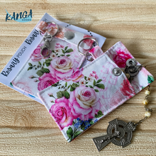 Load image into Gallery viewer, Rosary Pouch, St. Therese of Lisieux Roses
