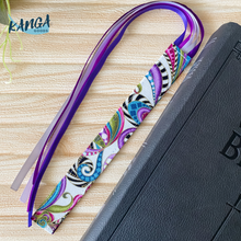 Load image into Gallery viewer, Bible Ribbon Bookmark, Purple Swirl
