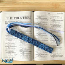 Load image into Gallery viewer, Bible Ribbon Bookmark, Blue Floral
