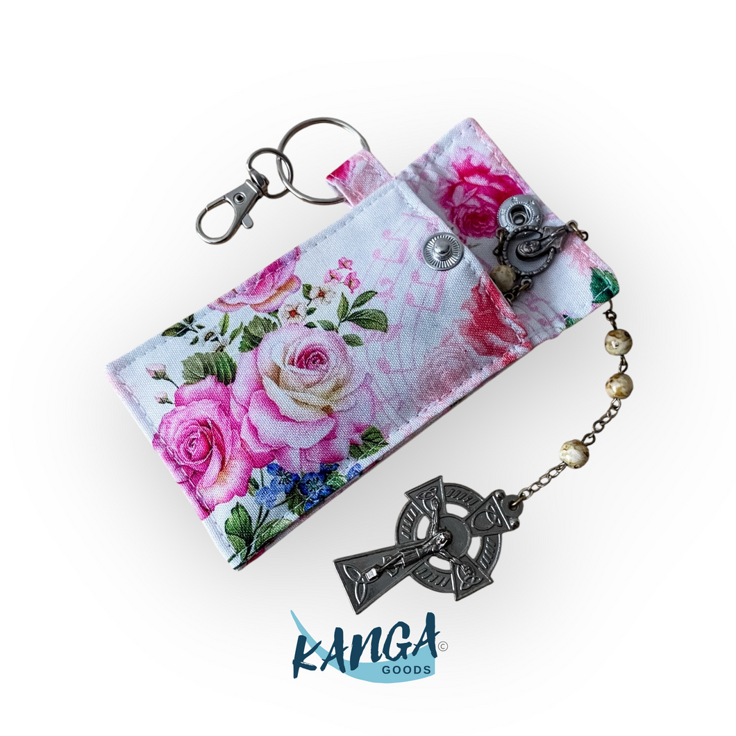 Rosary Pouch, St. Therese of Lisieux Roses