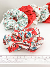Load image into Gallery viewer, Christmas | Large Scrunchies, Cotton Australiana Scrunchie, Schrunchy with Bow, Gifts for Her, Stocking Stuffer, Christmas Gift

