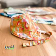 Load image into Gallery viewer, Cute Galah Australian bandana dribble bib &amp; dummy pacifier clip, Adjustable, Gender neutral orange, Baby shower gift
