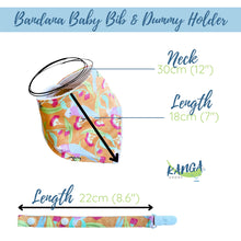 Load image into Gallery viewer, Cute Galah Australian bandana dribble bib &amp; dummy pacifier clip, Adjustable, Gender neutral orange, Baby shower gift
