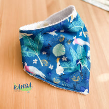 Load image into Gallery viewer, Cute Tropical Australia bandana dribble bib &amp; dummy pacifier clip, Adjustable, Gender neutral white and green, Baby shower gift
