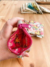 Load image into Gallery viewer, Wild Flowers Coin Purse, Face mask Pouch, Fabric Pouch, Cosmetic Purse, Stocking Stuffer, Travel Bag, Birthday Gift, Australiana Gift
