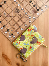 Load image into Gallery viewer, Wombats Coin Purse, Face mask Pouch, Fabric Pouch, Cosmetic Purse, Stocking Stuffer, Travel Bag, Birthday Gift, Australiana Gift
