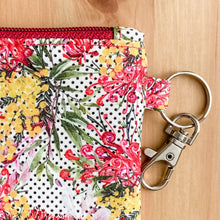Load image into Gallery viewer, Wild Flowers Coin Purse, Face mask Pouch, Fabric Pouch, Cosmetic Purse, Stocking Stuffer, Travel Bag, Birthday Gift, Australiana Gift
