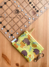 Load image into Gallery viewer, Wombats Coin Purse, Face mask Pouch, Fabric Pouch, Cosmetic Purse, Stocking Stuffer, Travel Bag, Birthday Gift, Australiana Gift
