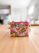 Load image into Gallery viewer, Wild Flowers Coin Purse, Face mask Pouch, Fabric Pouch, Cosmetic Purse, Stocking Stuffer, Travel Bag, Birthday Gift, Australiana Gift
