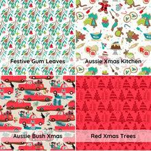 Load image into Gallery viewer, Christmas | Large Scrunchies, Cotton Australiana Scrunchie, Schrunchy with Bow, Gifts for Her, Stocking Stuffer, Christmas Gift
