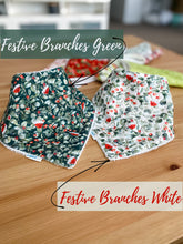 Load image into Gallery viewer, Christmas Australian Bandana Dribble Bib, Adjustable, Gender neutral, white, green, pink, blue Baby shower gift, bib for her, bib for him
