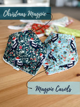Load image into Gallery viewer, Christmas Australian Bandana Dribble Bib, Adjustable, Gender neutral, white, green, pink, blue Baby shower gift, bib for her, bib for him
