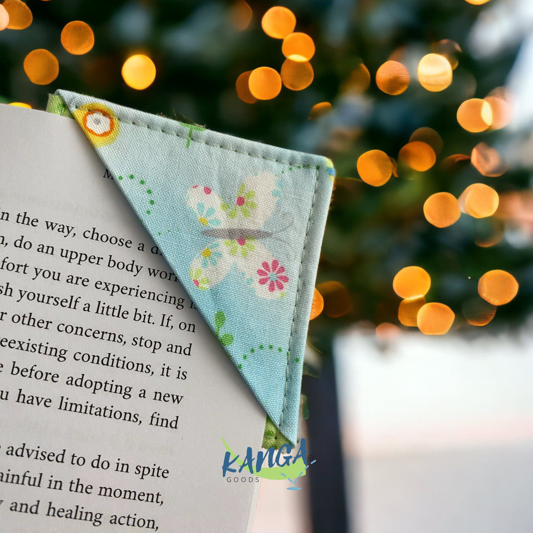 Butterfly Corner Bookmark, Fabric Bookmark, Book Lover Gift, Stocking Stuffer, Bookworm Gift, Butterfly Gift
