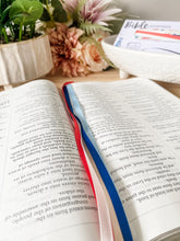 Load image into Gallery viewer, Bible Ribbon Bookmark, Divine Mercy Design
