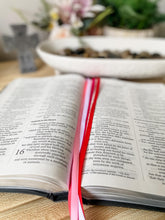Load image into Gallery viewer, Bible Ribbon Bookmark, Strawberry Cream
