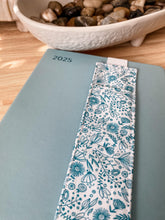 Load image into Gallery viewer, A4 &amp; A5 Pen Holder Bookmark  Aqua Blue Floral
