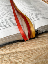 Load image into Gallery viewer, Bible Ribbon Bookmark, Red &amp; Gold
