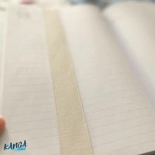 Load image into Gallery viewer, A4 &amp; A5 Pen Holder Bookmark  White with Blue Hearts
