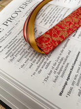 Load image into Gallery viewer, Bible Ribbon Bookmark, Red &amp; Gold
